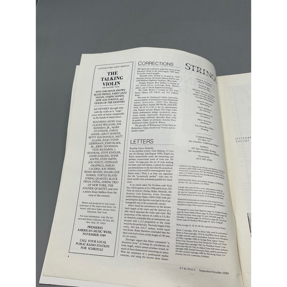 Strings magazine paperback copyright 1989 English David Lusterman 74 pages used - Picture 6 of 7